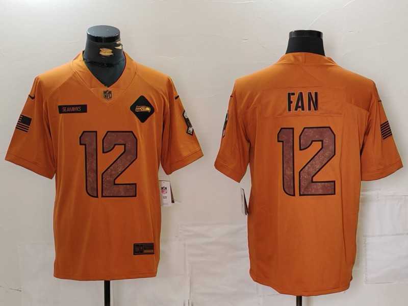 Men%27s Seattle Seahawks #12 Fan 2023 Brown Salute To Service Limited Stitched Jersey Dzhi->san francisco 49ers->NFL Jersey